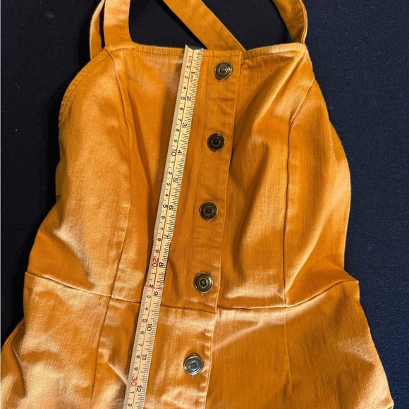 Sage Women's Mustard Button-Front Jumpsuit Sz XS - Picture 9 of 14